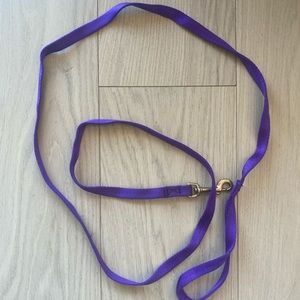 Dog leash, purple with gold clasp